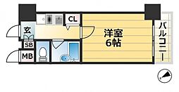 エスリード新神戸 1Kの間取図画像