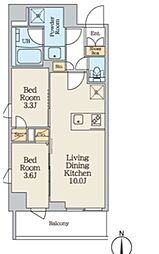 CREATIF本所吾妻橋 2LDKの間取図画像