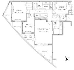 MFPRコート代官山 3LDKの間取図画像