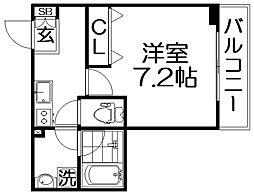 INOVE寝屋川大利町 1Kの間取図画像