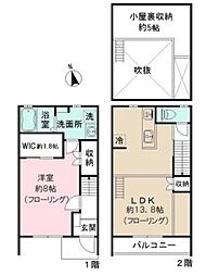 ミッテルドルフ新江古田 1階1LDKの間取り