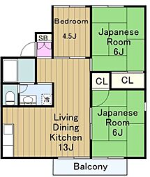 グランドセジュール 2階3LDKの間取り