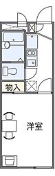 レオパレス伸和 1階1Kの間取り