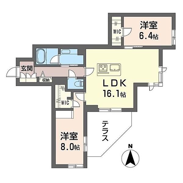 コート鵠 00102｜神奈川県藤沢市鵠沼橘２丁目(賃貸マンション2LDK・1階・70.58㎡)の写真 その2