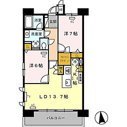 ロイヤルパークス西新井 2LDKの間取図画像