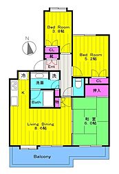 ファミールヴィラ多摩 3LDKの間取図画像