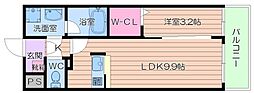 エクセルシア天神橋 1LDKの間取図画像