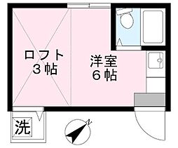 シティハイム 2階ワンルームの間取り