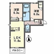 ベレオミストラル 201 ｜ 福島県福島市西中央２丁目62-1（賃貸マンション2LDK・2階・57.47㎡） その2