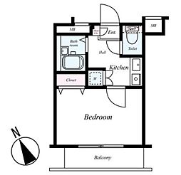 シンシア蒲田ステーションプラザ 6階1Kの間取り
