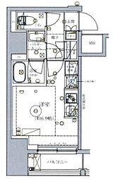 JR横須賀線 西大井駅 徒歩9分の賃貸マンション 10階ワンルームの間取り