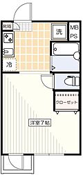 コーポ明和 1Kの間取図画像