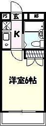 グレースランド宮崎台 1Kの間取図画像