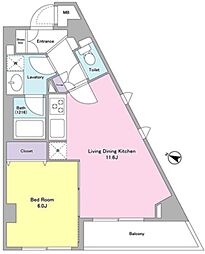 コンフォリア文京白山 4階1LDKの間取り