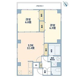 Rest Hirai 8階2LDKの間取り