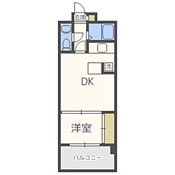 エステート・モア薬院ネスト 1LDKの間取図画像