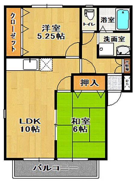 エスポワール石堂　Ａ棟 207｜福島県郡山市富久山町久保田字石堂(賃貸アパート2LDK・2階・50.93㎡)の写真 その2