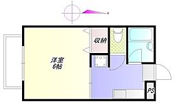 ニューセピアコート 2階1Kの間取り