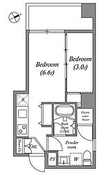 オーパスホームズ芝公園 10階1LDKの間取り