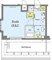 ガーラ大井町ゼームス坂上 1Kの間取図画像
