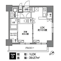 カスタリア三ノ輪 1LDKの間取図画像