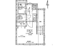 Casa de Marron 2階1Kの間取り