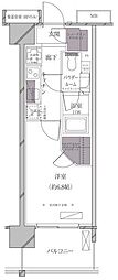 A-standard芝浦 1Kの間取図画像