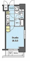 グランド・ガーラ五反田 1Kの間取図画像