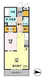 ラシュエット 1LDKの間取図画像