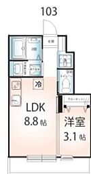 Ｃａｓａ Ｓｉｍｐａｔｉａ小金井 1階1LDKの間取り