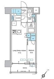 プレディアコート大森山王 10階1LDKの間取り