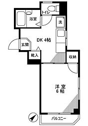 第3泉コーポ 3階1DKの間取り