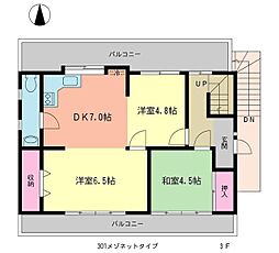セナハイツ 3DKの間取図画像
