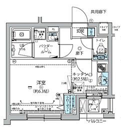 メインステージ信濃町 3階ワンルームの間取り