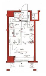 アーバイル三軒茶屋 5階ワンルームの間取り