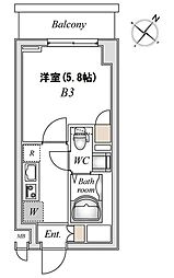 N-StageInagi 1Kの間取図画像