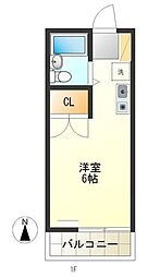 富士見ハイツ ワンルームの間取図画像