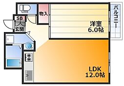 JMRレジデンス新大阪 1LDKの間取図画像