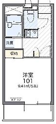 レオパレスブルーパイン松本 1Kの間取図画像