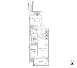 パークアクシス新御徒町イースト 2DKの間取図画像