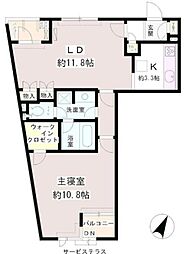 パティオス11番街 2階1LDKの間取り