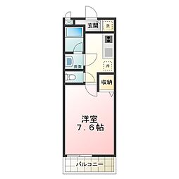 シエル金剛 1Kの間取図画像