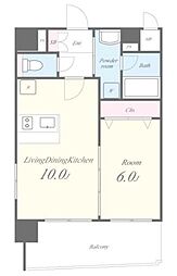 ESPERANZA麻布 1LDKの間取図画像
