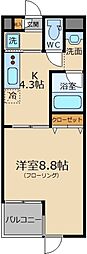 サン・パラッツオ6番館 1Kの間取図画像