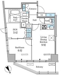 パークアクシス新板橋イースト 1SLDKの間取図画像