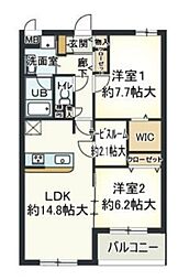ノブレ・甲子園口 2SLDKの間取図画像