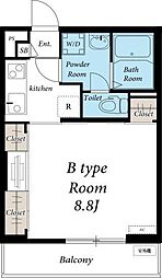 アステイオス 1Kの間取図画像