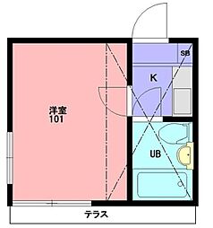 セドルハイム向原 1階1Kの間取り
