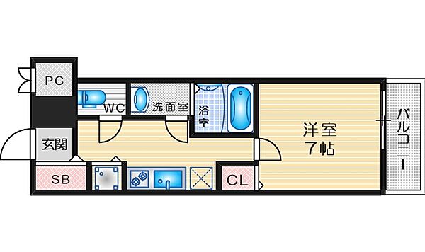 プルメリア江坂 ｜大阪府吹田市垂水町１丁目(賃貸マンション1K・3階・25.92㎡)の写真 その2