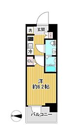 SHOKEN Residence亀有 8階1Kの間取り